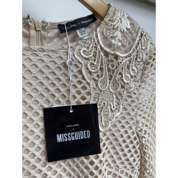 carli bybel missguided Nude Dress Size 4 body con grunge mesh net NWT SOLD OUT - Picture 4 of 7